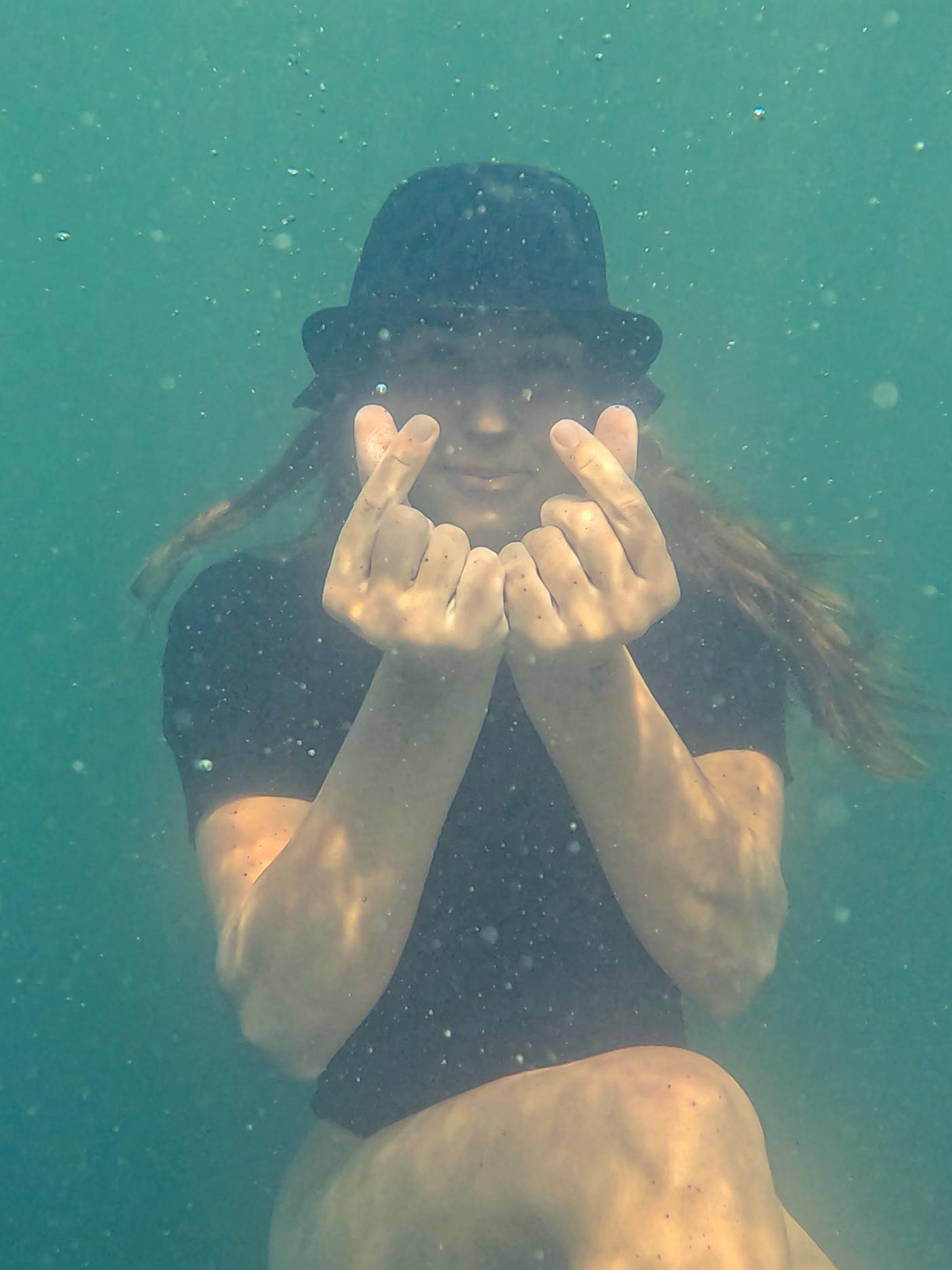 Underwater portrait of Diana, the Sea Me Smile co-founder