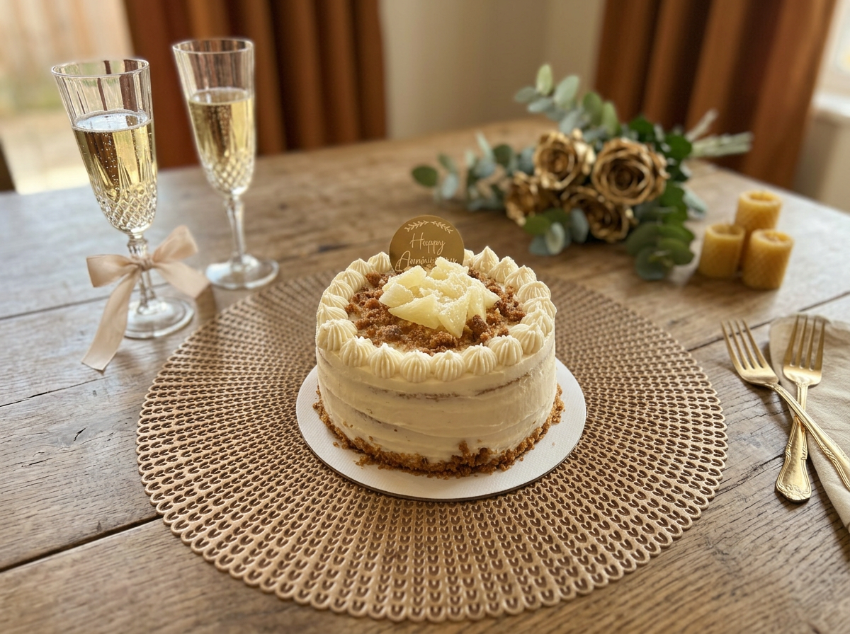 Pineapple Cream Anniversary Cake — lifestyle view