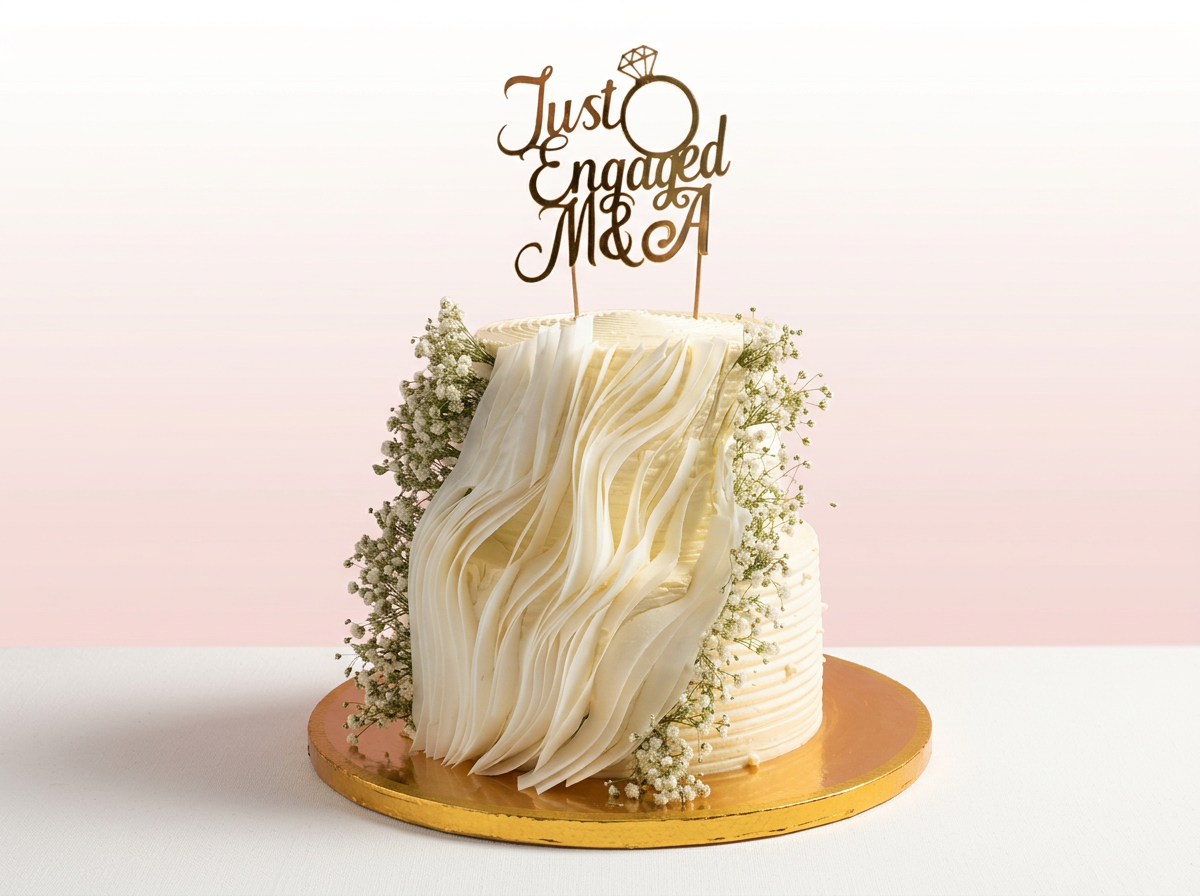engagement-cake-baby-breath — studio product shot