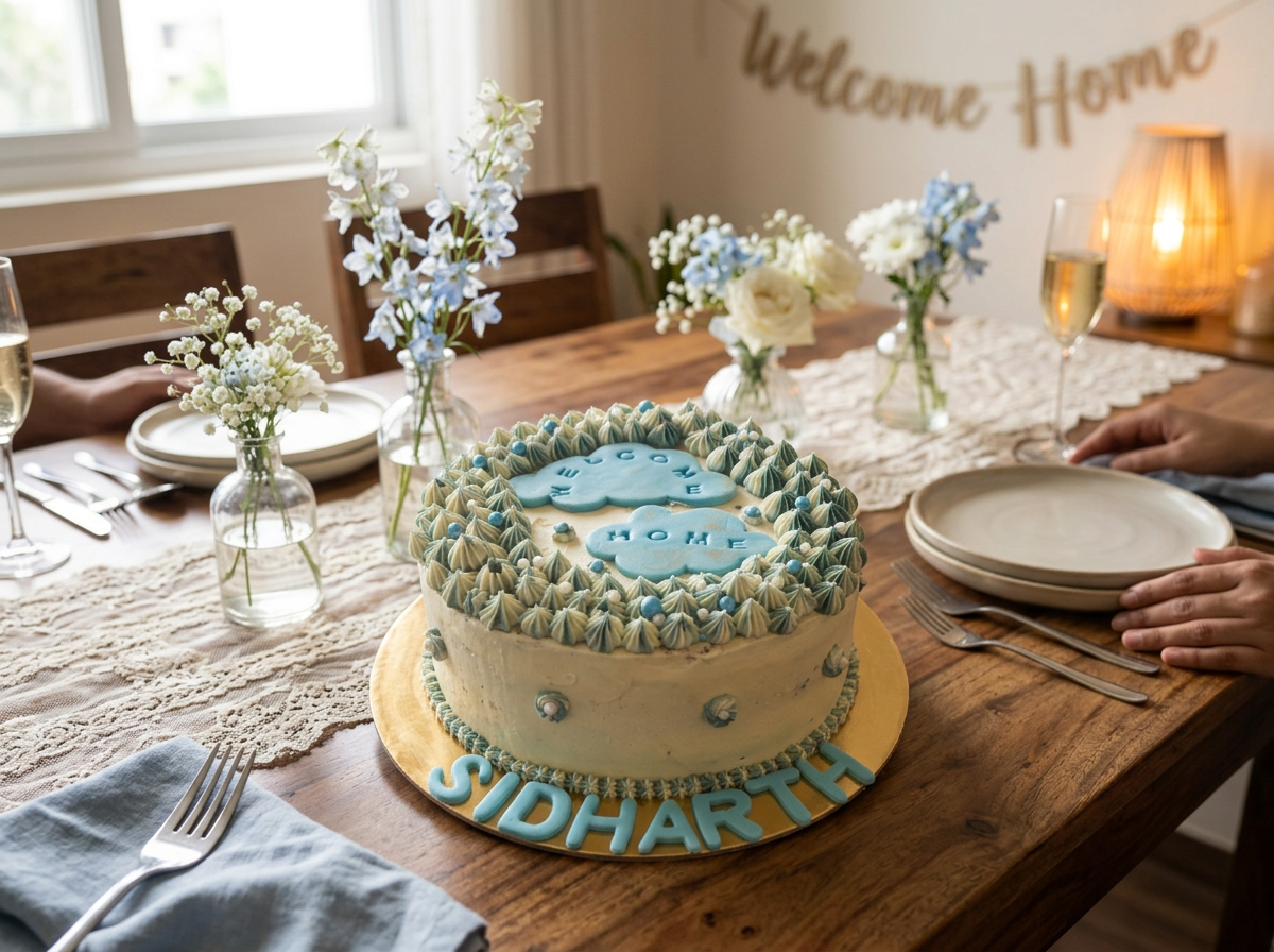 'Welcome Home' Cloud Cake — lifestyle view