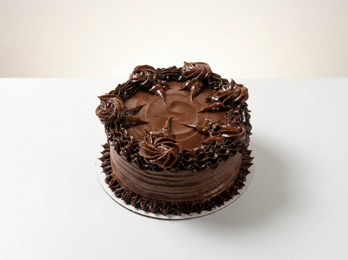 Chocolate Rosette Indulgence Cake — studio view