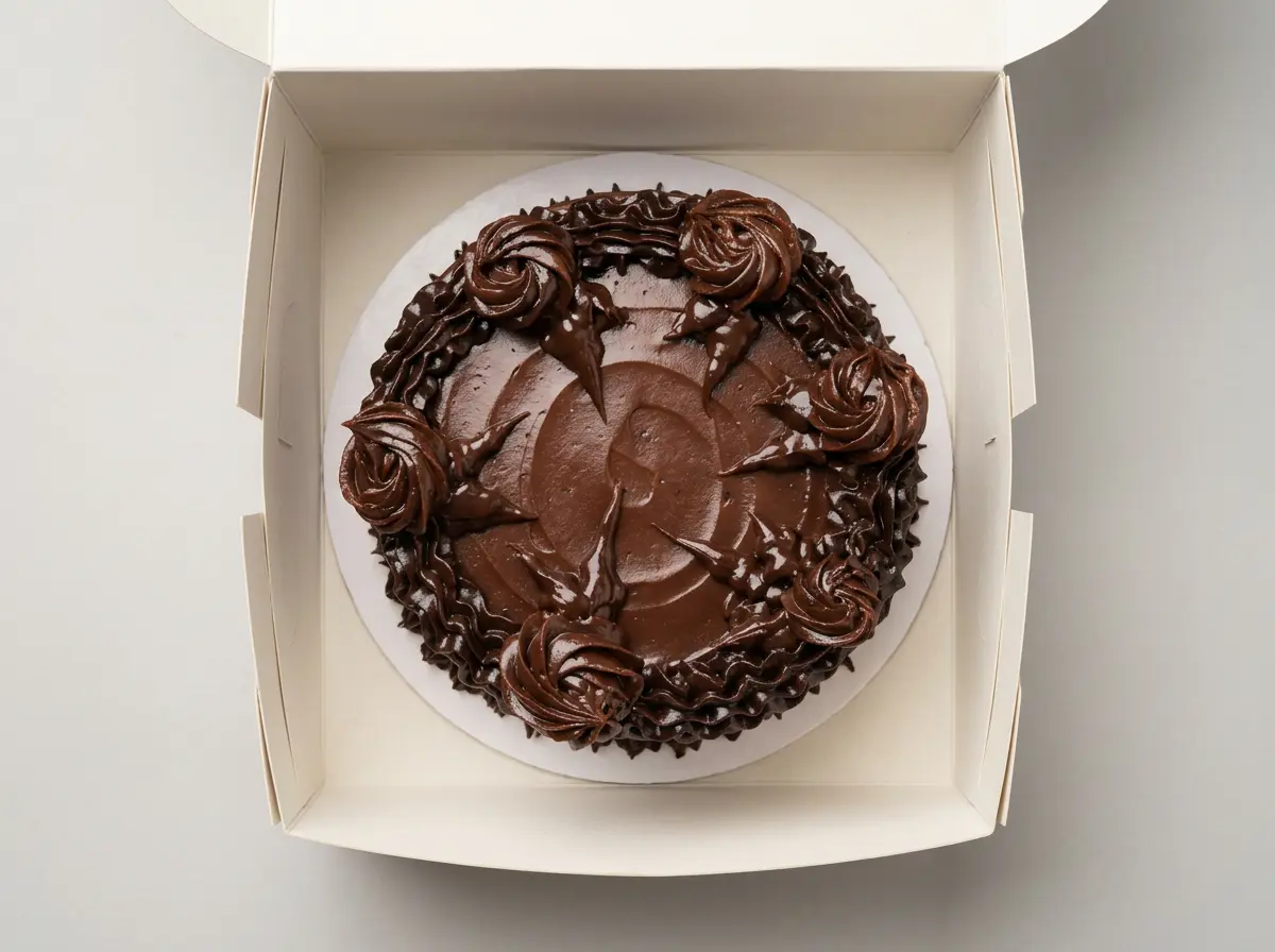 Chocolate Rosette Indulgence Cake — topdown view