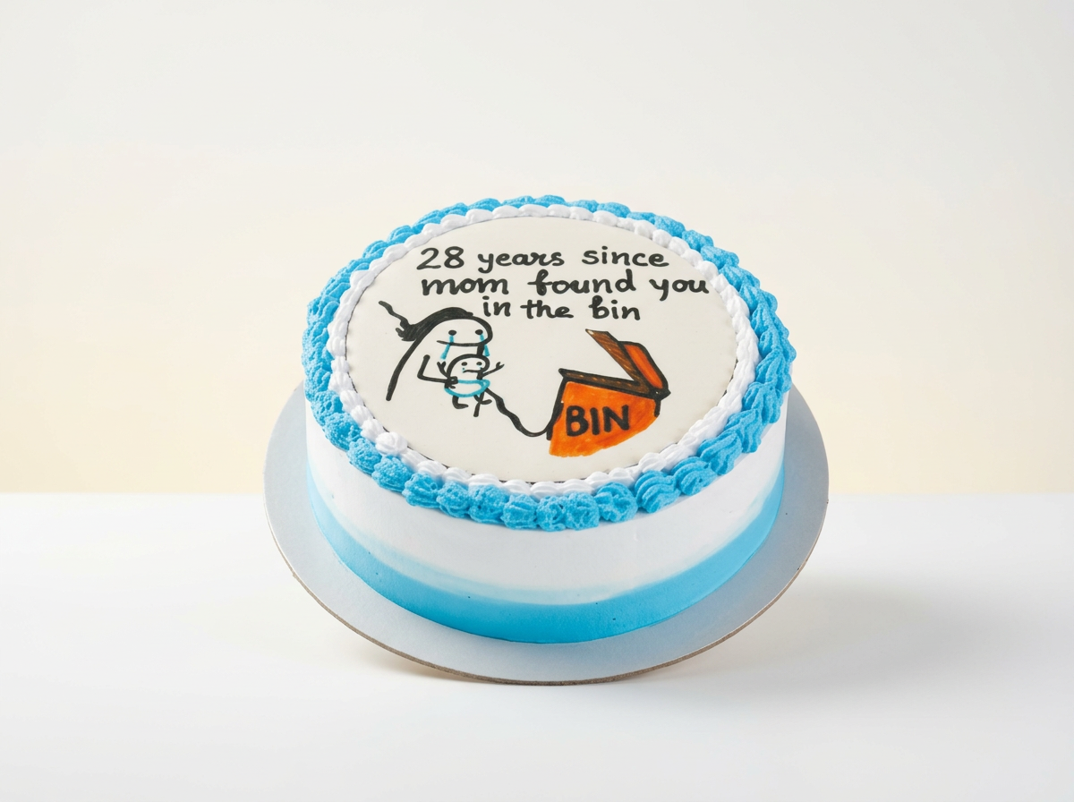 Hand-Painted Doodle Cake — studio view