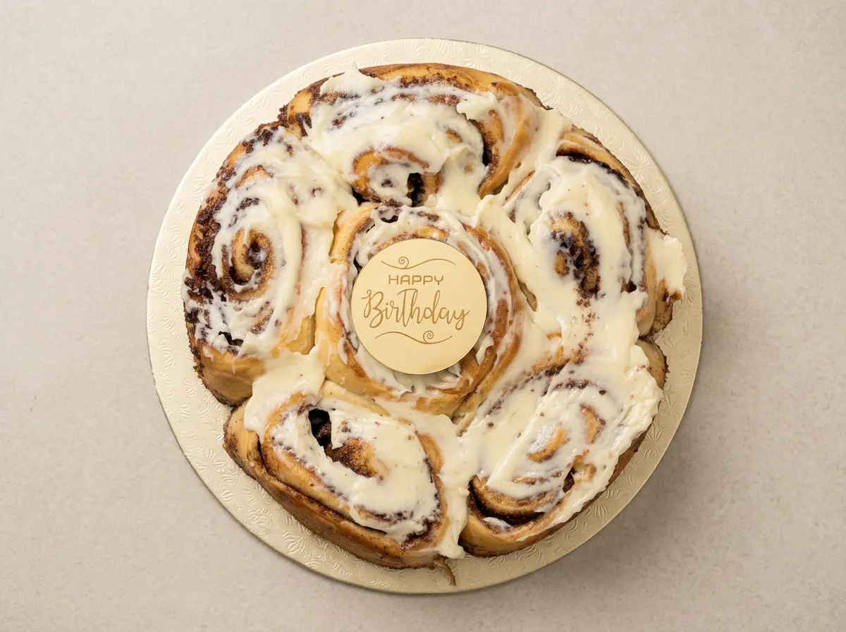 Cinnamon Roll Pull-Apart Cake — topdown view