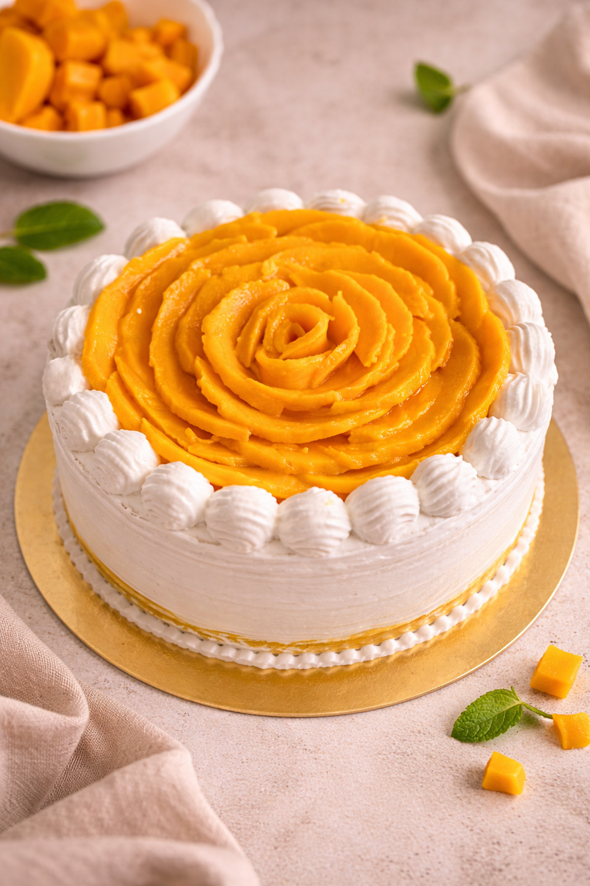 Fresh Mango and cream Cake