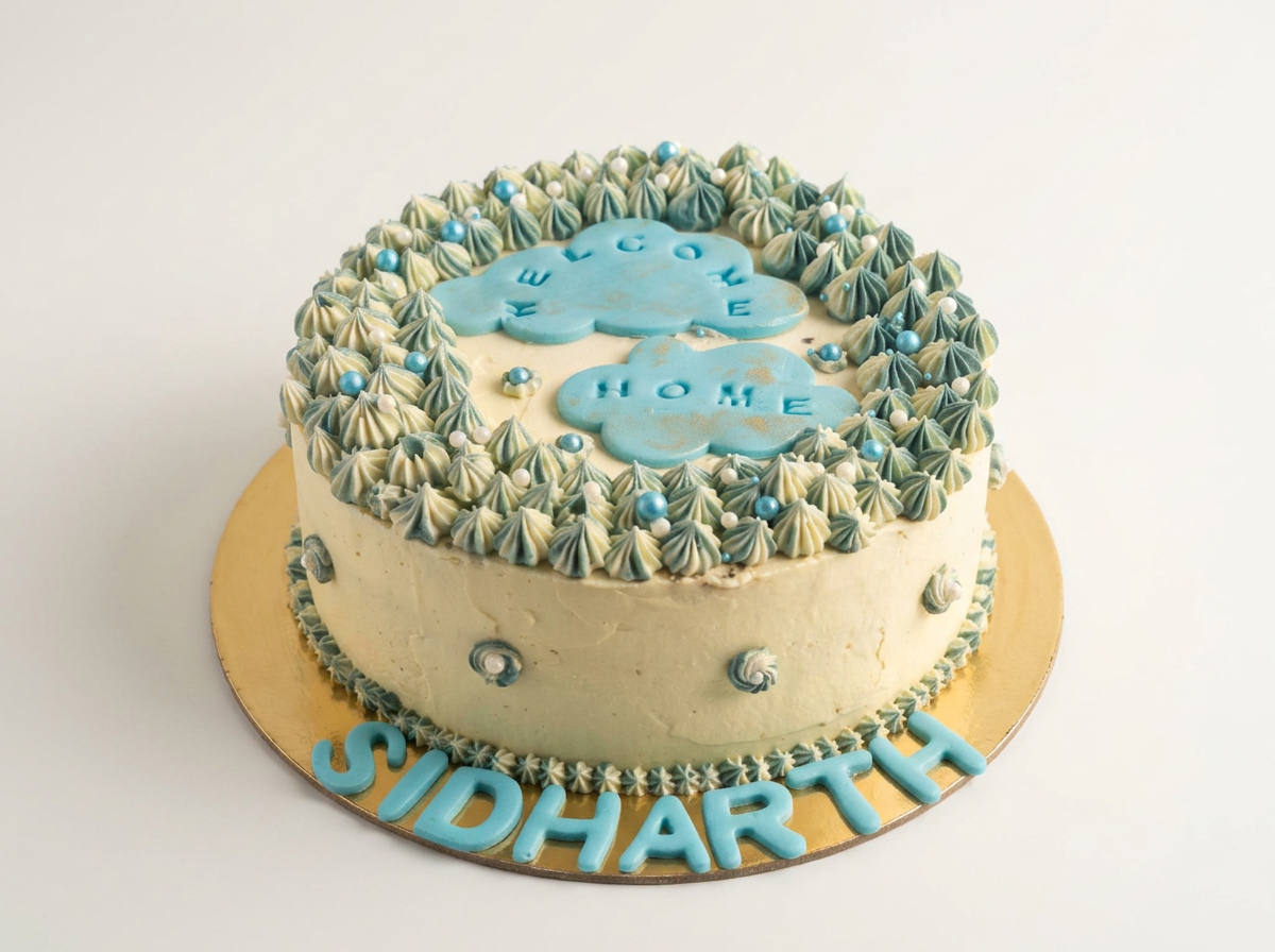 'Welcome Home' Cloud Cake — studio view