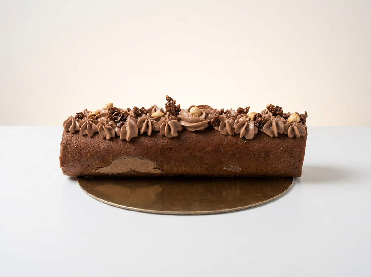 Chocolate Hazelnut Yule Log — studio view