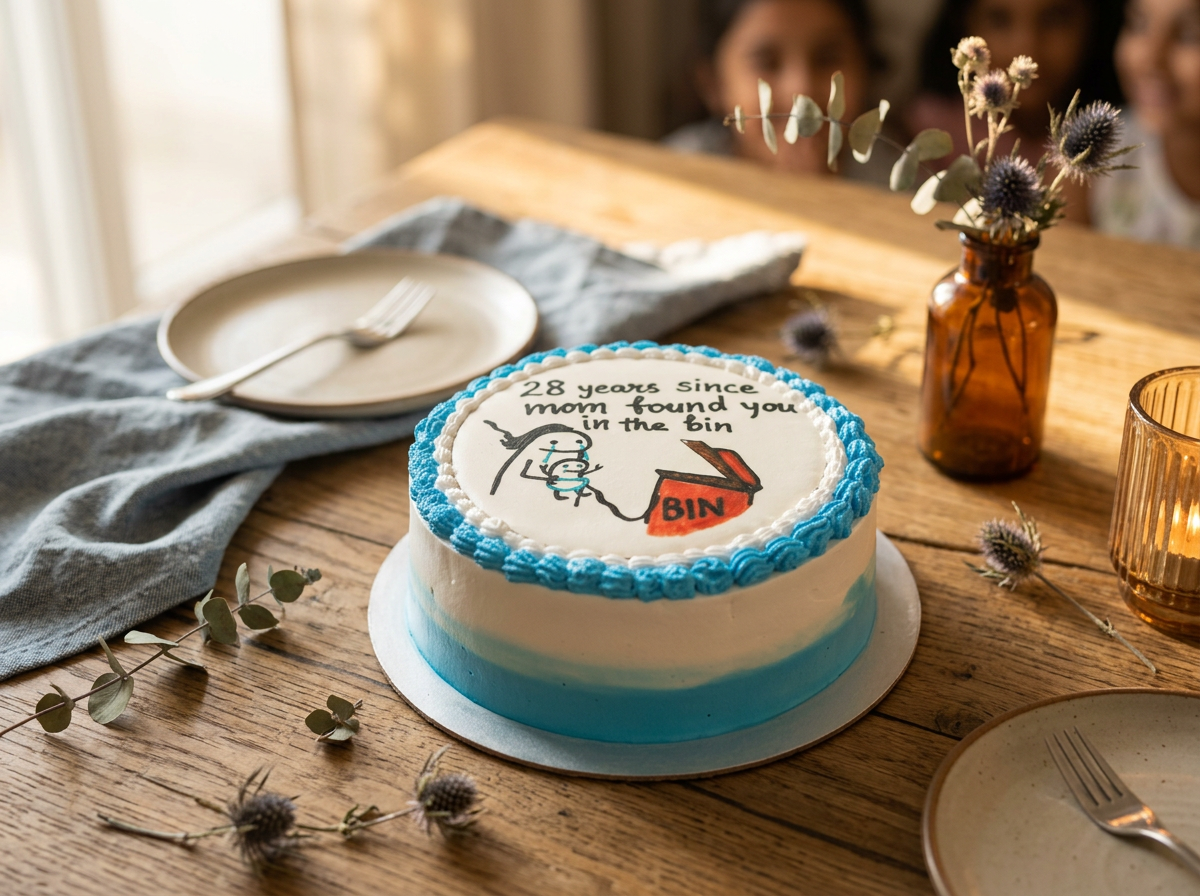 Hand-Painted Doodle Cake — lifestyle view