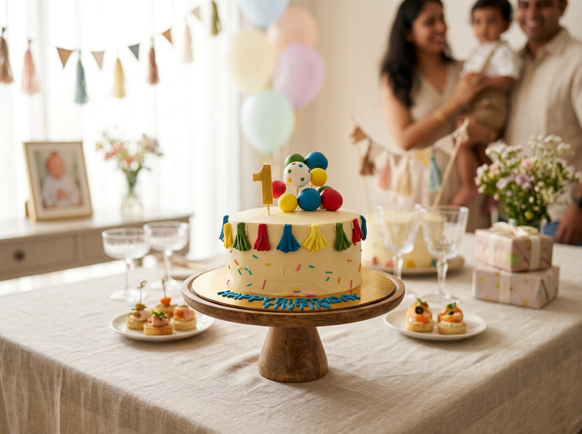 Tassels & Sprinkles First Birthday Cake — lifestyle view