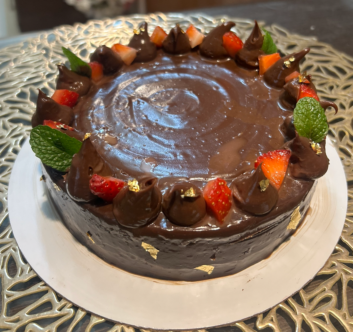 Strawberry chocolate tart cake