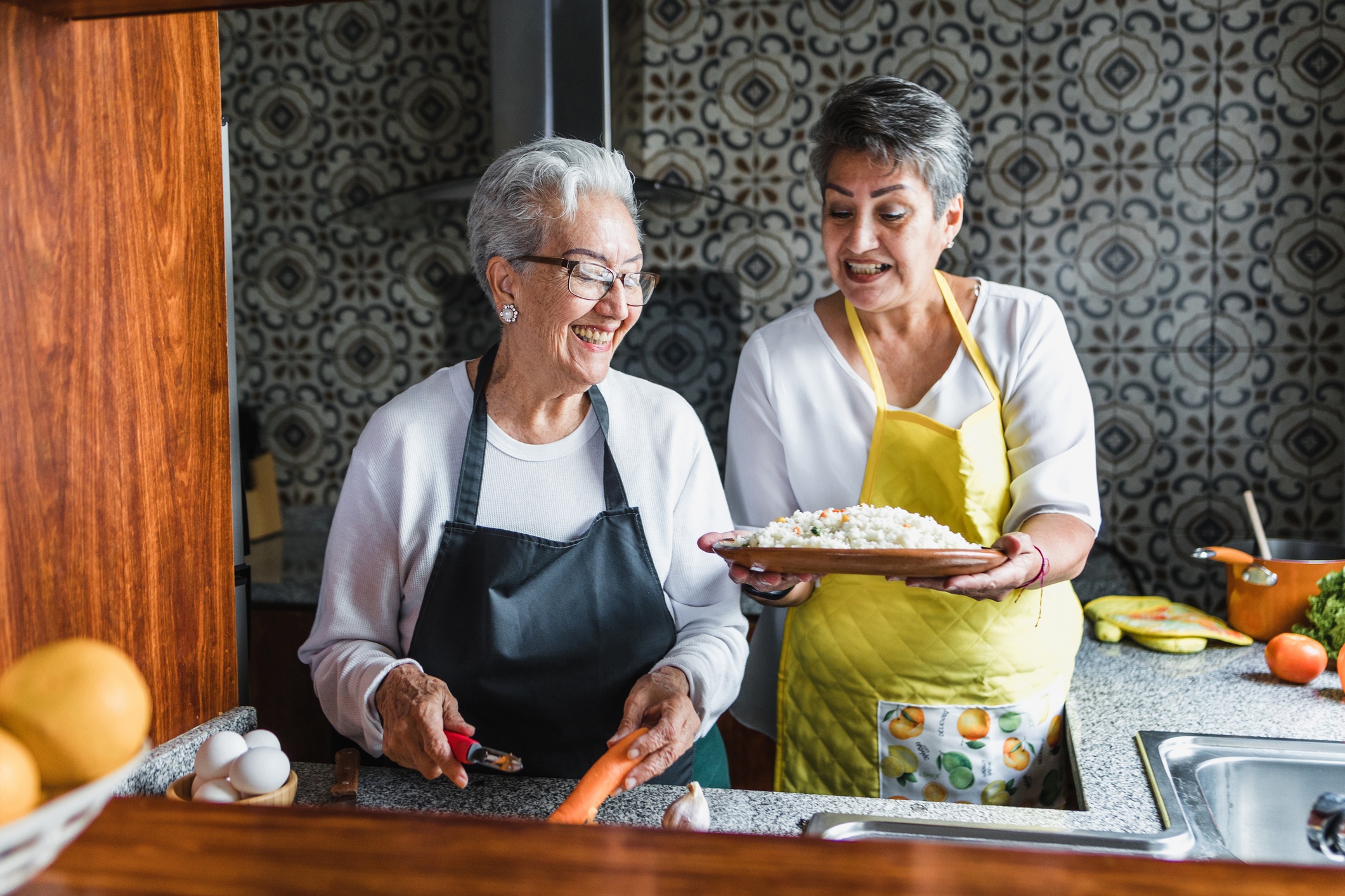 Woman 60+ talking to provider