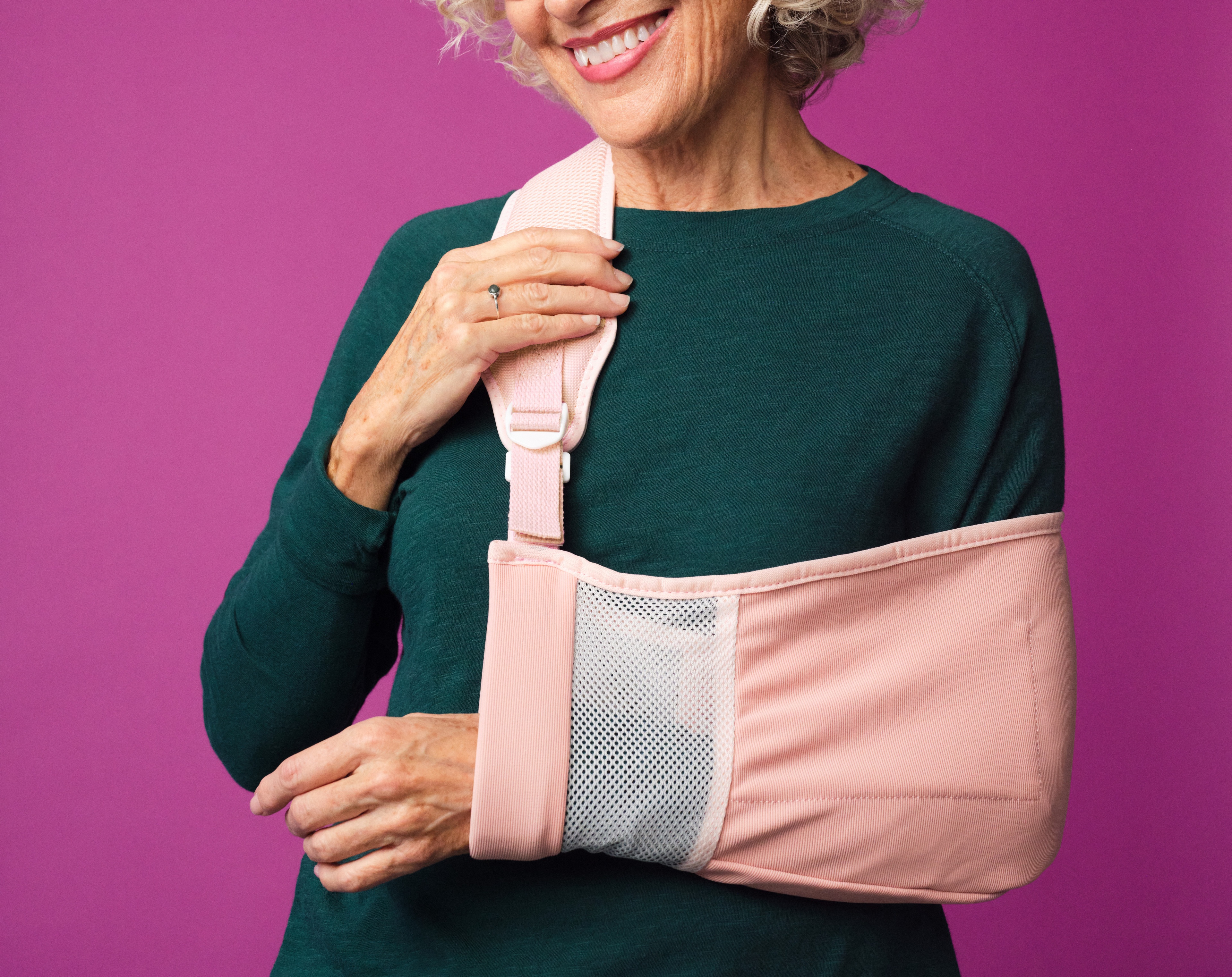 60+ Woman with arm sling