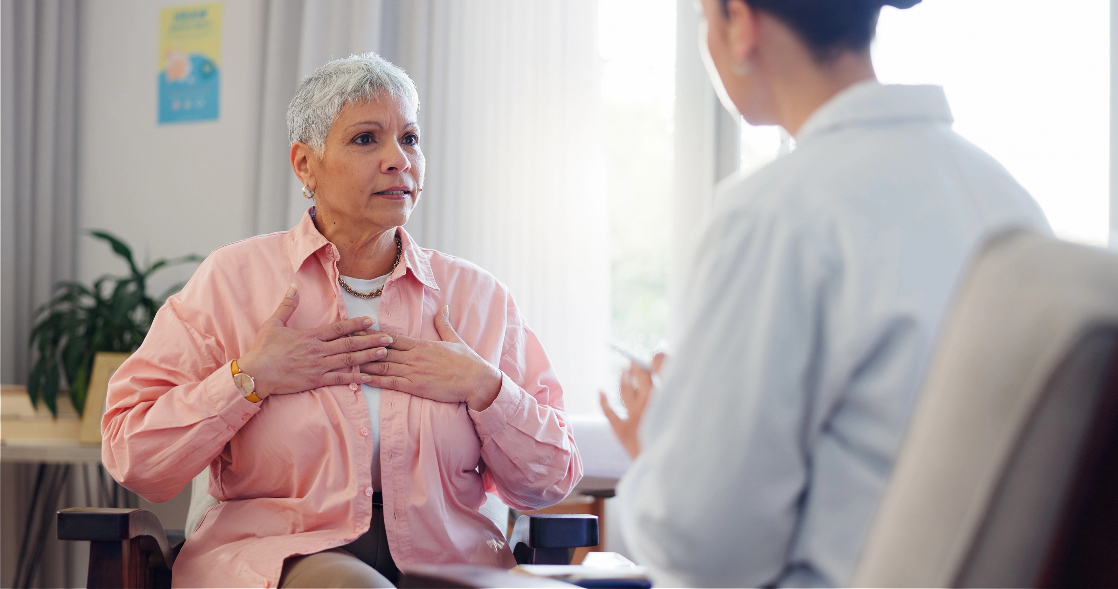 Woman 60+ talking to her provider