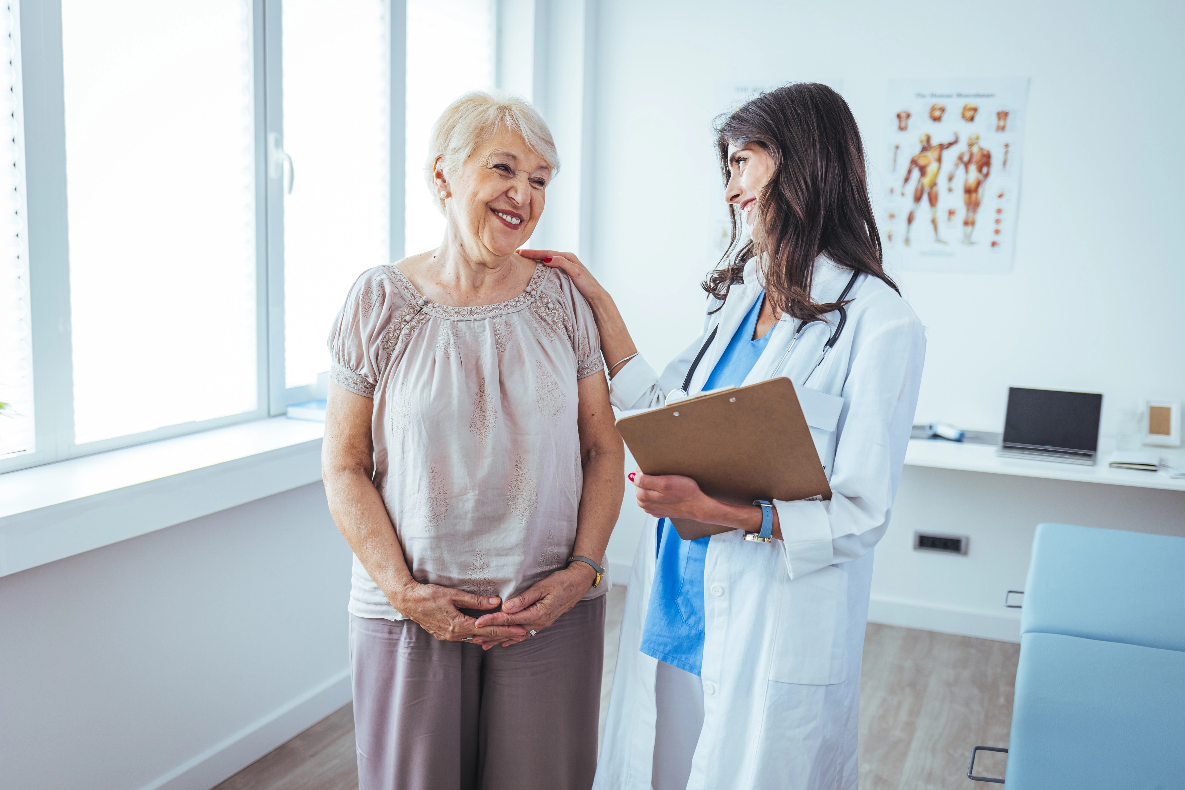 Woman 60+ talking to provider
