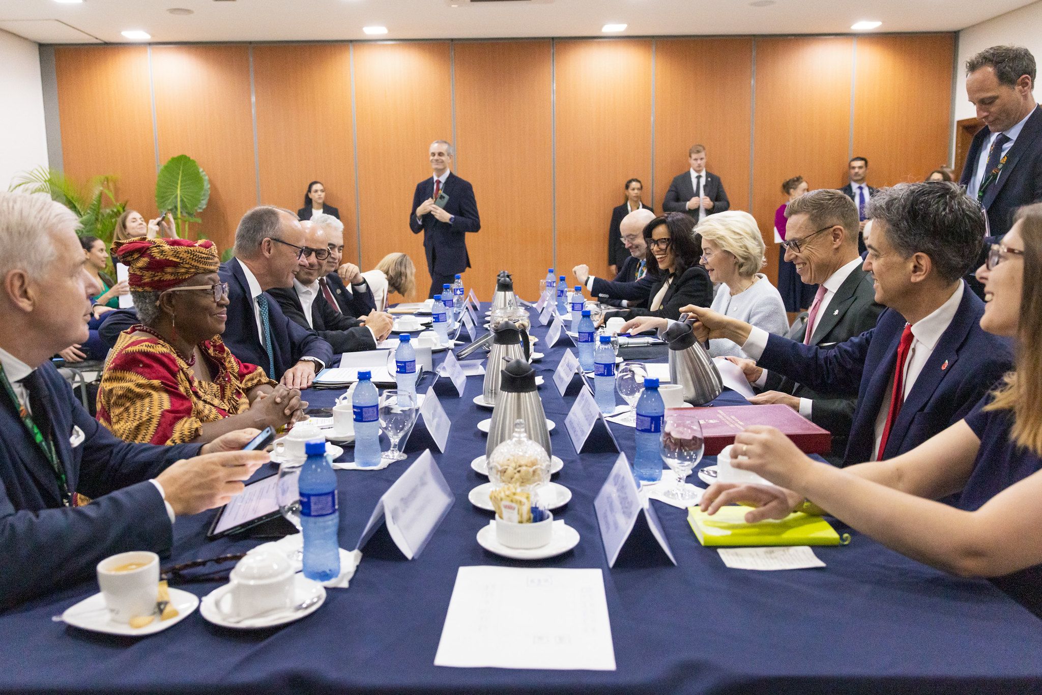 High-level round table with Stubb, Merz, von der layen, Denton,  Dr. Okonjo-Iweala