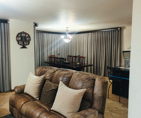 wave pleat curtains grey