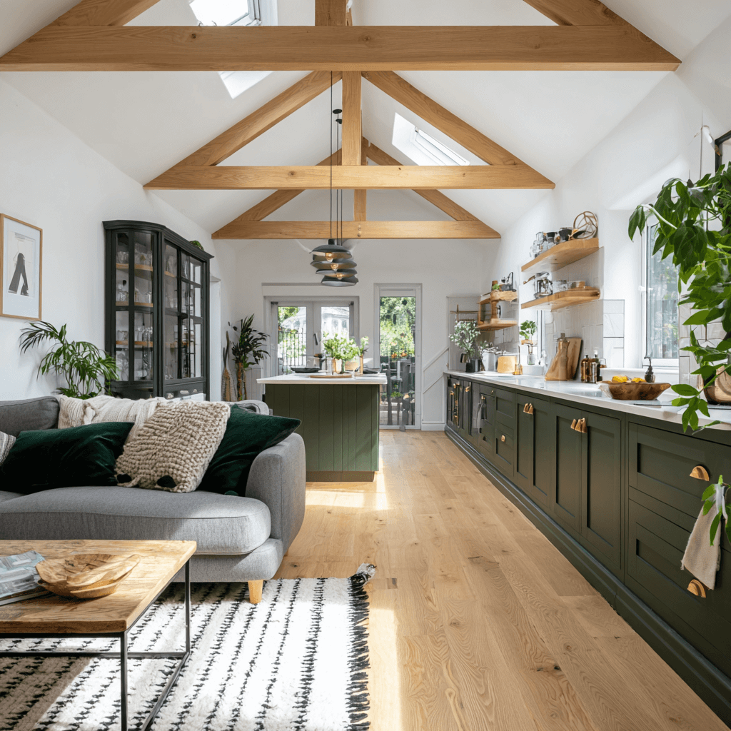Open-plan kitchen extension finished by Prestige Surrey