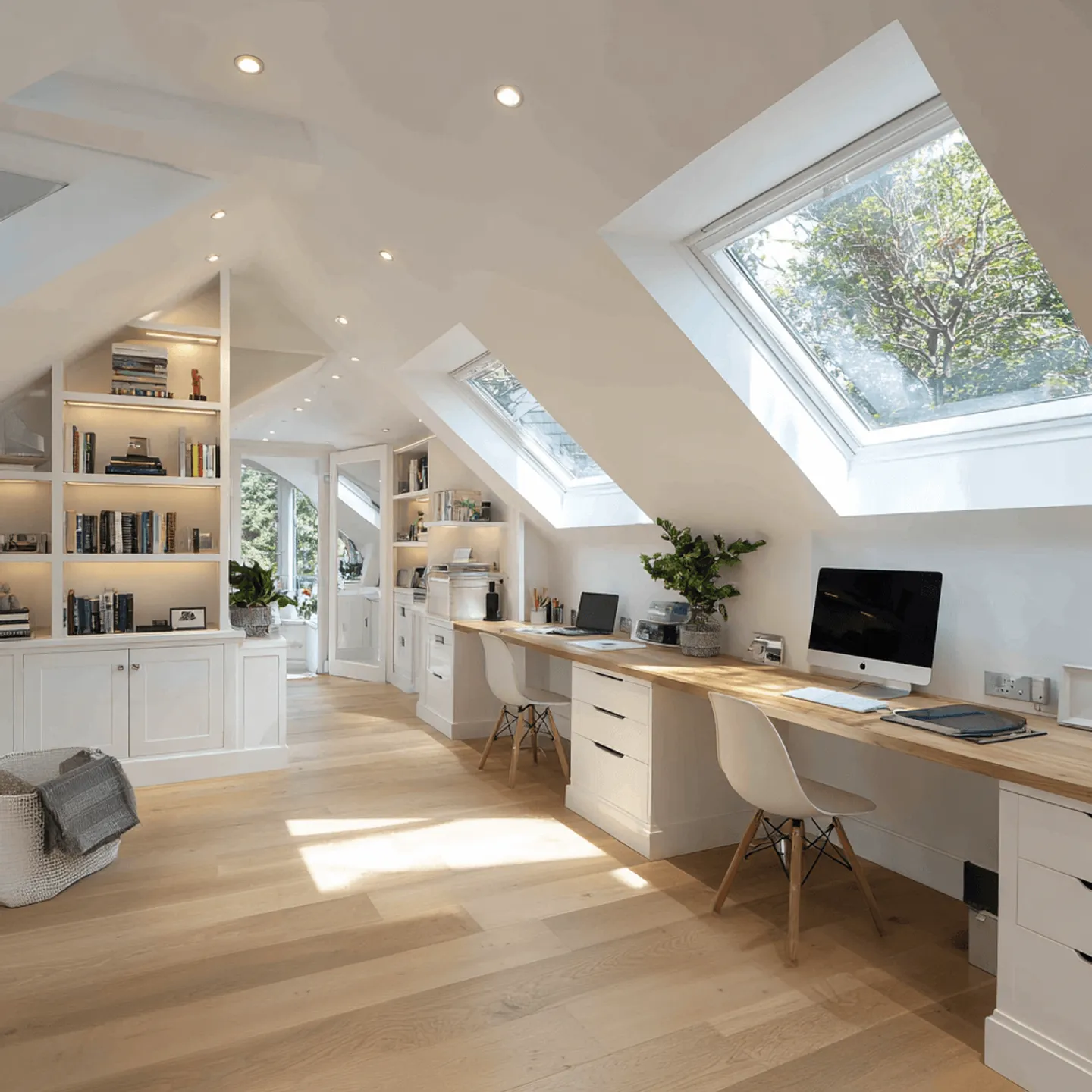 Bright loft conversion finished as a home office by Prestige Surrey
