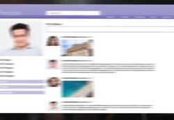 Dataskjerm viser en nettside med profilbilder.