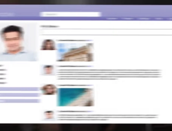 Dataskjerm viser en nettside med profilbilder.