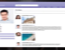 Dataskjerm viser en nettside med profilbilder.