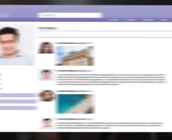 Dataskjerm viser en nettside med profilbilder.