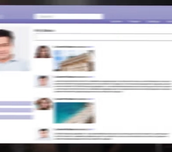 Dataskjerm viser en nettside med profilbilder.