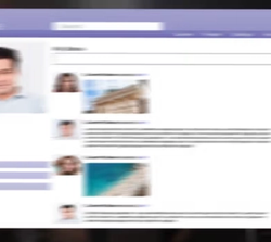 Dataskjerm viser en nettside med profilbilder.