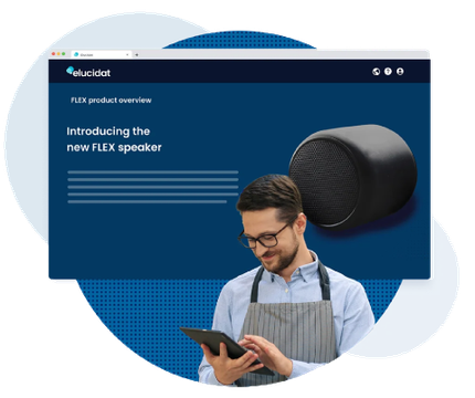 Sulten voksenmus flekser på nettbrettet sitt