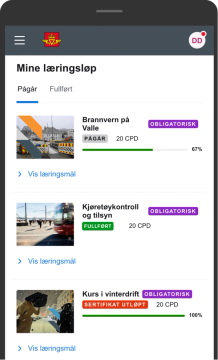 Mobil som viser Mine læringsløp.