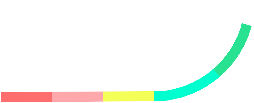 Logo Læringseffektundersøkelsen 2026 med regnbuefarget kurve opp.