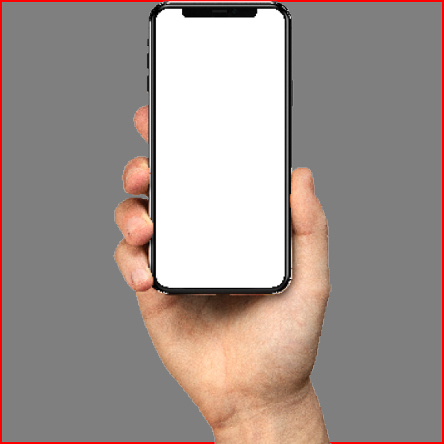 Bilde mobil høykant hånd.