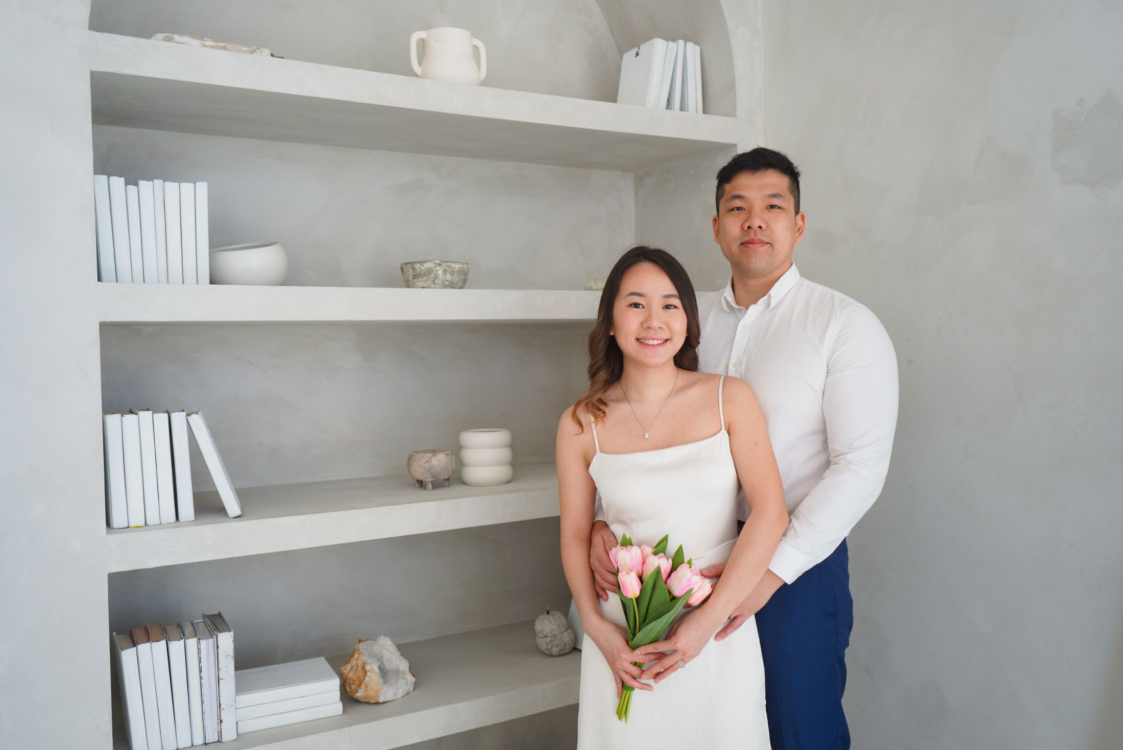 A joyful wedding moment shared by a couple.