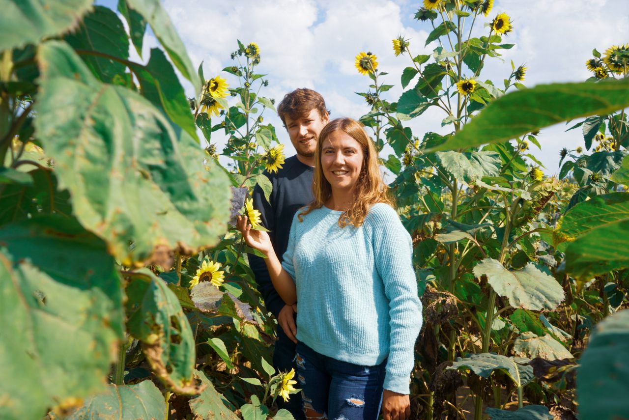 Scott & Emily at Laura's Farm Stand.