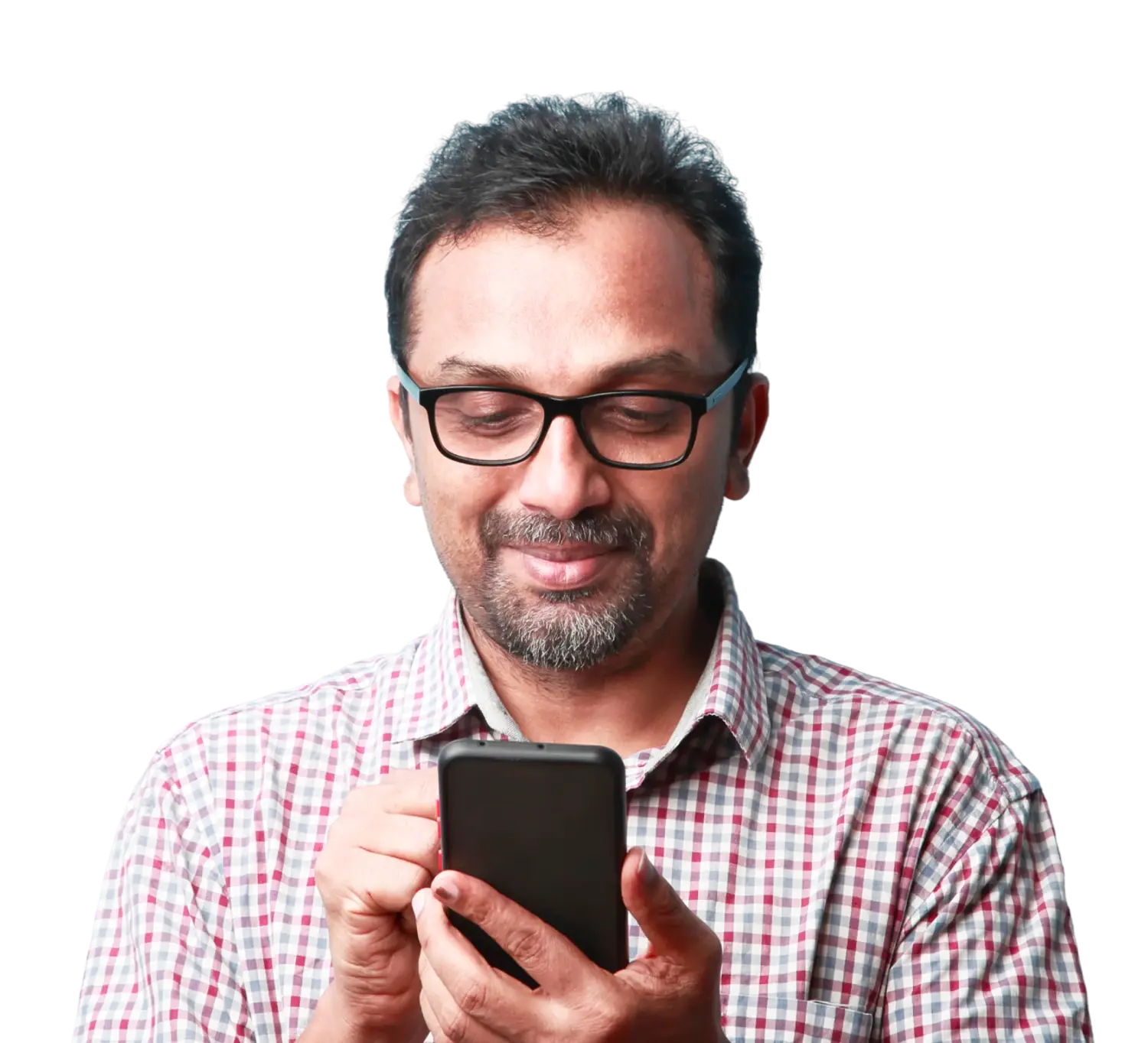 Men scrolling on his phone