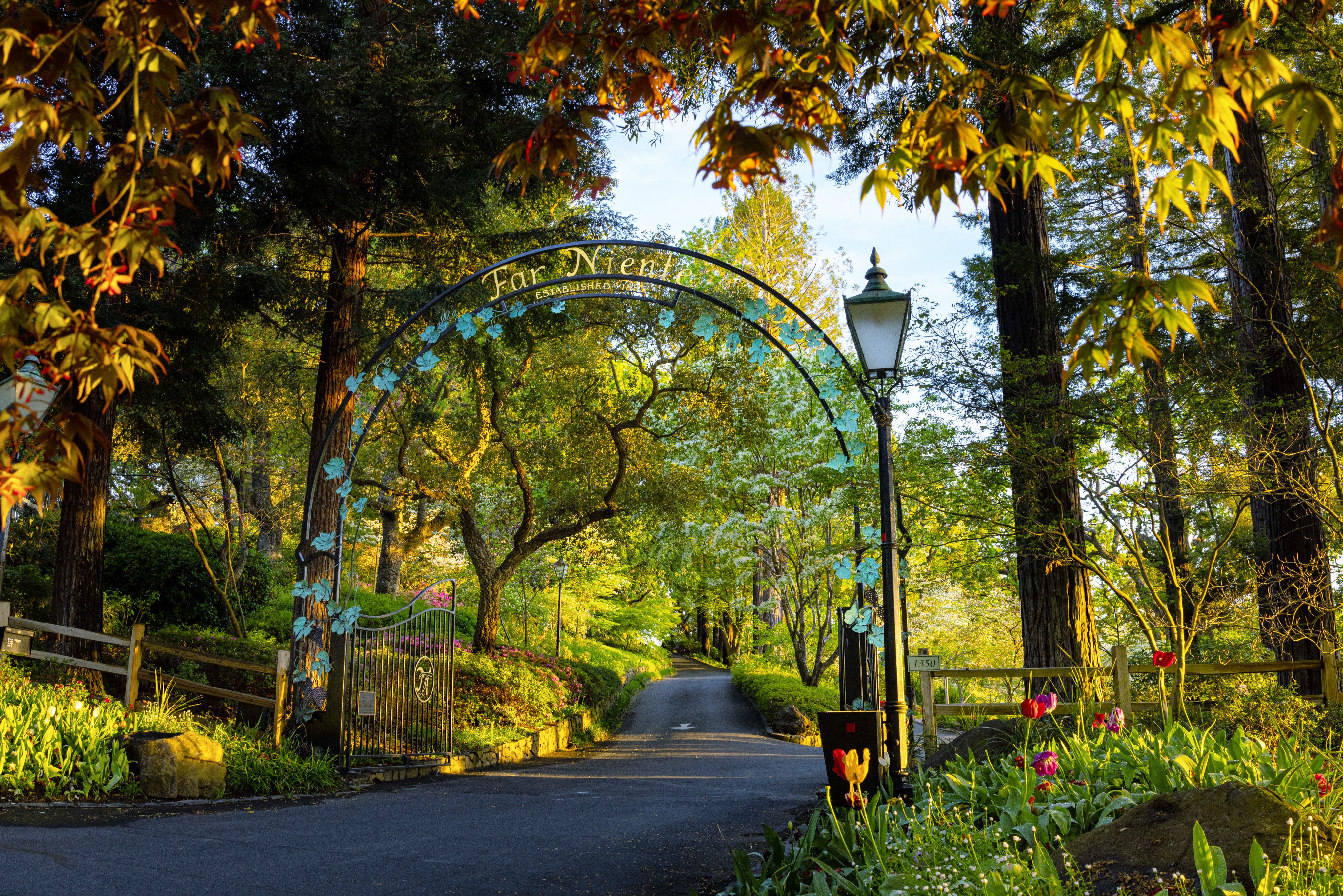 Gates at Far Niente Winery welcome you