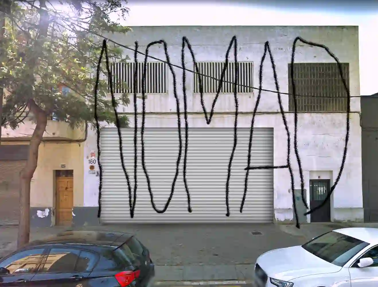 Signage ideas for Nomad. This one had to be made with a fire extinguisher full of paint. 2021