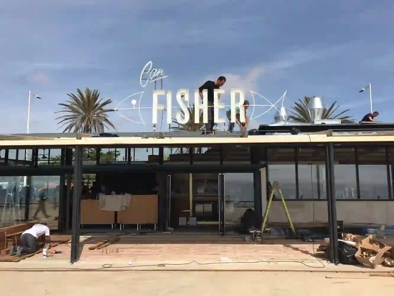 Signage installation for Can Fisher Barcelona.