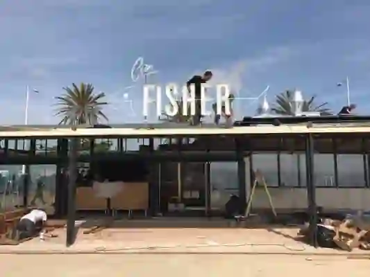 Signage installation for Can Fisher Barcelona.