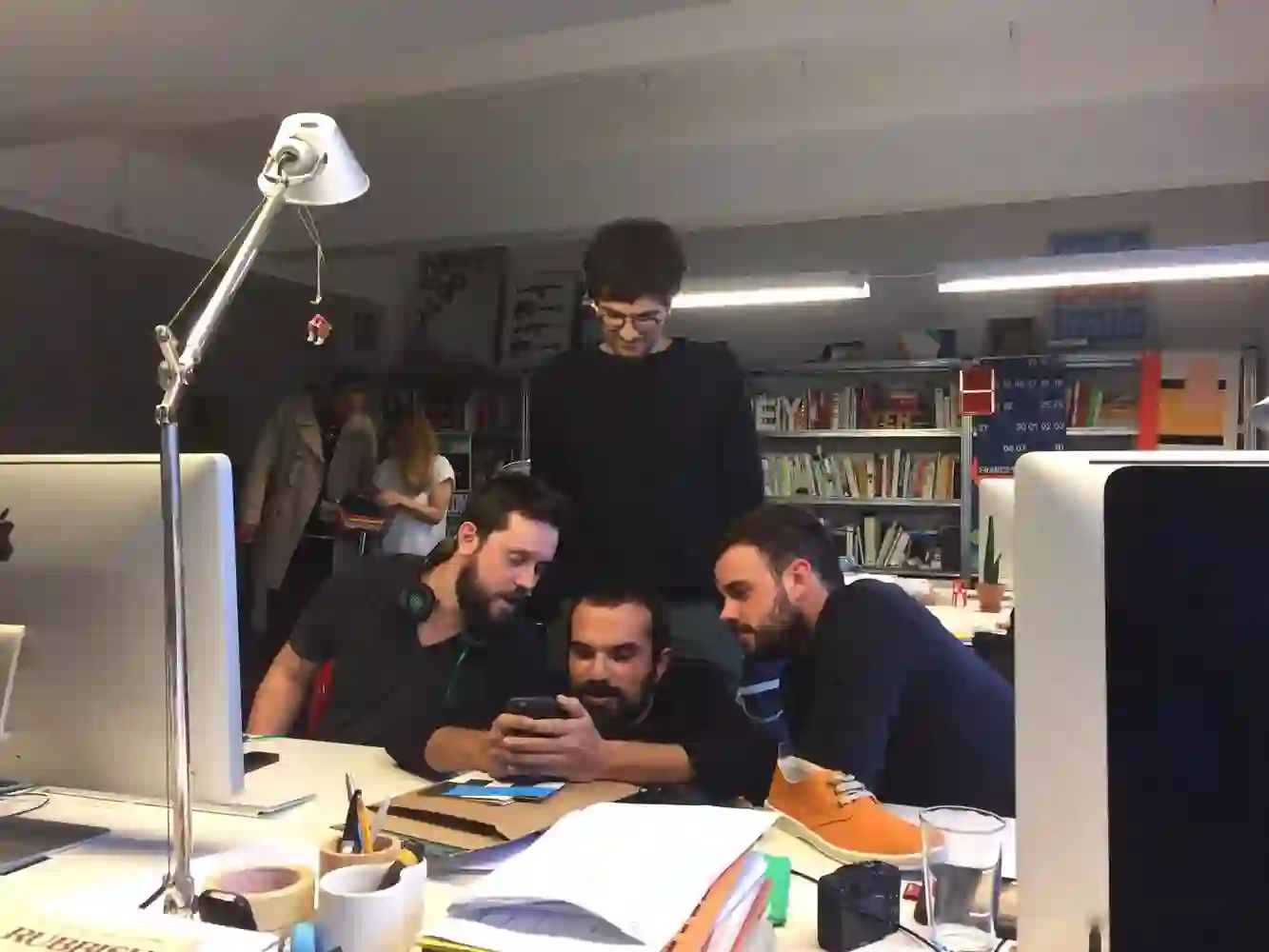 Richi, Aleix, Josep and Mikel at the studio. 2017.