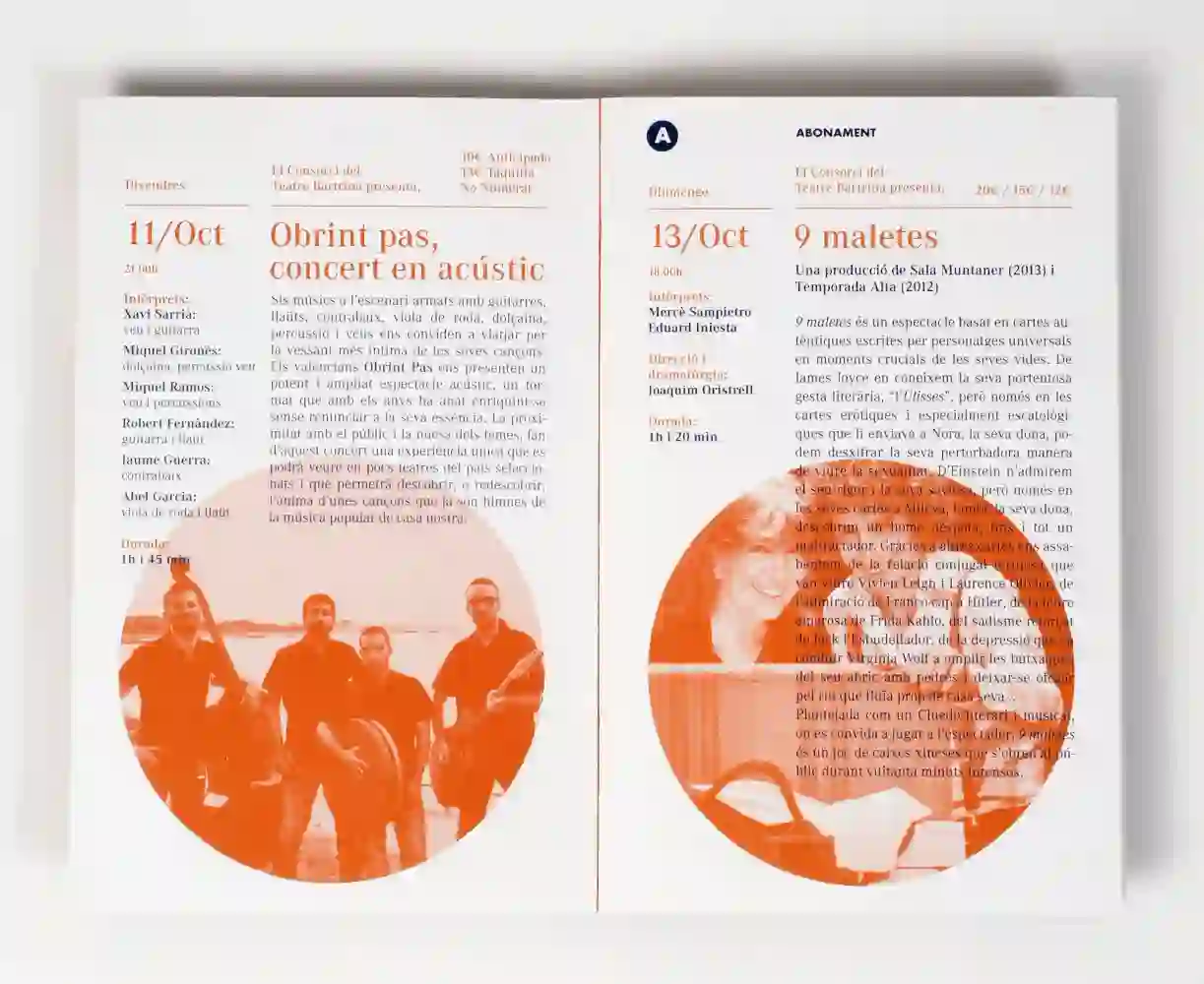 Playbill for Teatre Bartrina Reus. 2013