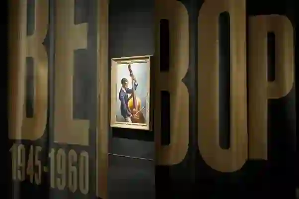 Signage design for " El segle del Jazz" exhibition at CCCB. 2010. Together with estudi canó.