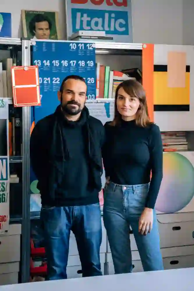 Josep and Vero from Hey Studio. We share the studio since 2012.