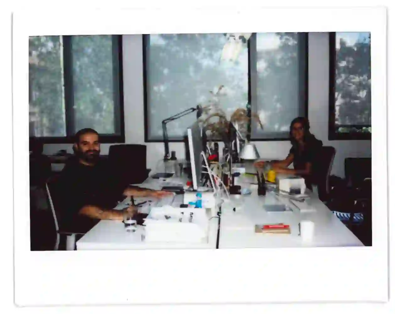 Lluís and Paula at the studio. 2024.
