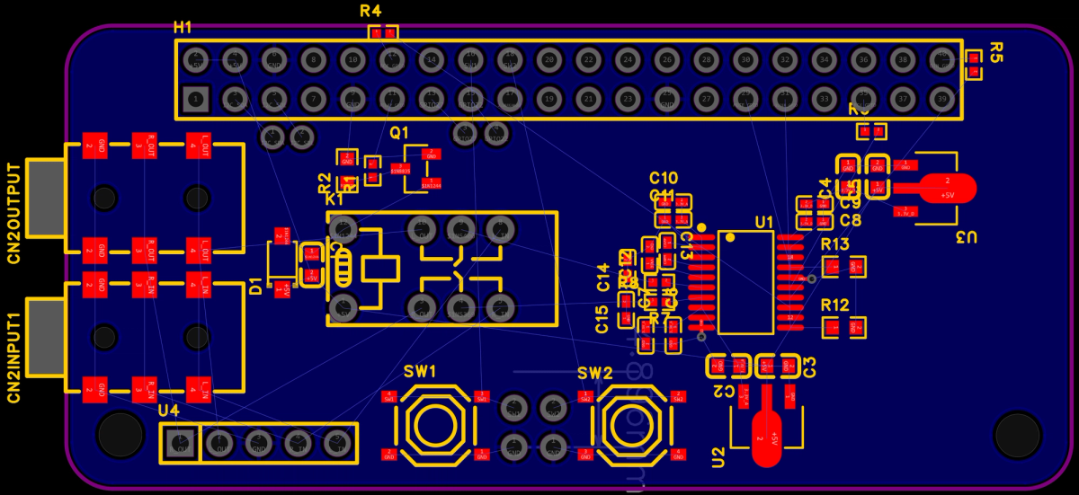 Top view of the PCB