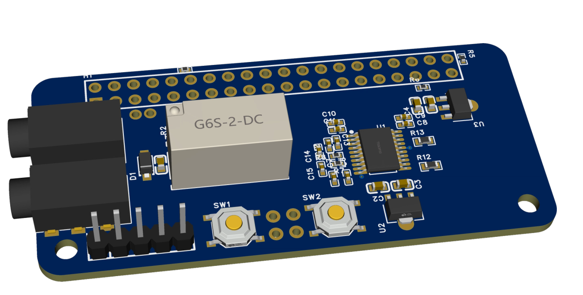 angled 3D preview of the PCB