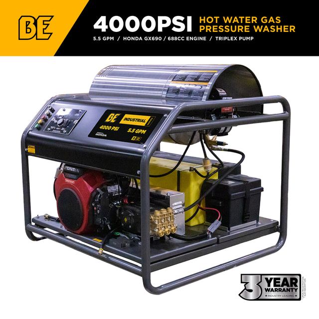 4,000 PSI 5.5 GPM Belt Drive Hot Water Pressure Washer, Honda GX690 - HW4024HA12V