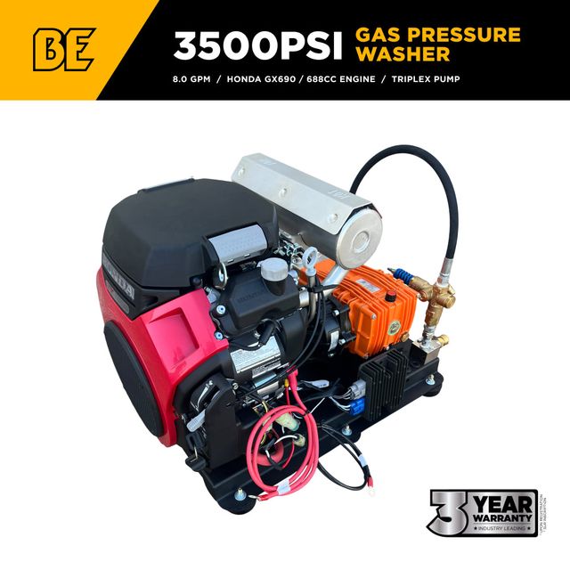 3,500 PSI 8.0 GPM Gear Drive Truck Mount Pressure Washer, Honda GX690 - B3524HETZS-UG