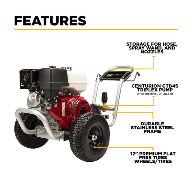 3,200 PSI 5.5 GPM Belt Drive Pressure Washer, Aluminum Frame, CP Pump - B3213HABAS