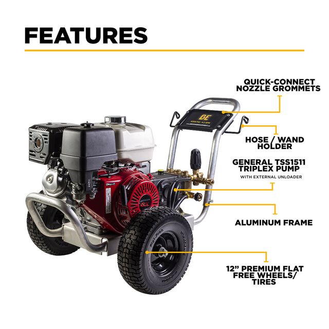 4,200 PSI 4.2 GPM Belt Drive Pressure Washer, Aluminum Frame, General Pump - B4213HABGS